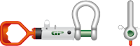 Green Pin Shackles with Screw Pin Product Illustration